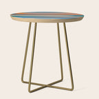 Terzo Stripes Vertical Abstract Pattern Blue Orange Green Beige Side Table Gallery Image 1