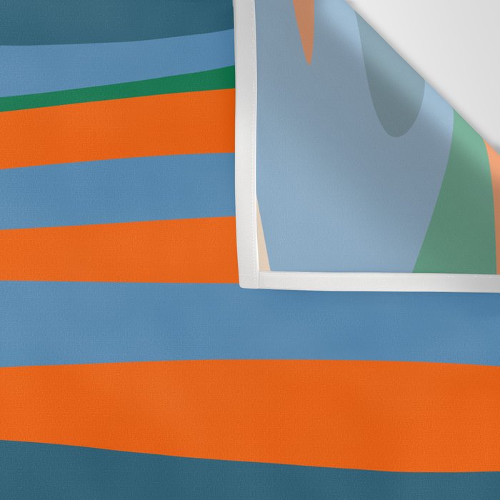 Terzo Stripes Vertical Abstract Pattern Blue Orange Green Beige Wall Tapestry Gallery Image 3