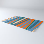 Terzo Stripes Vertical Abstract Pattern Blue Orange Green Beige Rug Gallery Image 3