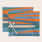 Terzo Stripes Vertical Abstract Pattern Blue Orange Green Beige Placemat Gallery Image 1