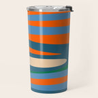 Terzo Stripes Vertical Abstract Pattern Blue Orange Green Beige Travel Mug Gallery Image 2