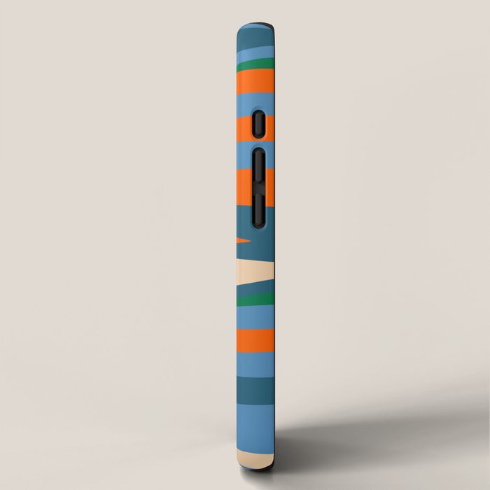 Terzo Stripes Vertical Abstract Pattern Blue Orange Green Beige iPhone Case Gallery Image 2