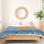 Terzo Stripes Vertical Abstract Pattern Blue Orange Green Beige Duvet Cover Gallery Image 3