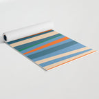 Terzo Stripes Vertical Abstract Pattern Blue Orange Green Beige Yoga Mat Gallery Image 2