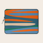 Terzo Stripes Vertical Abstract Pattern Blue Orange Green Beige Laptop Sleeve Gallery Image 1