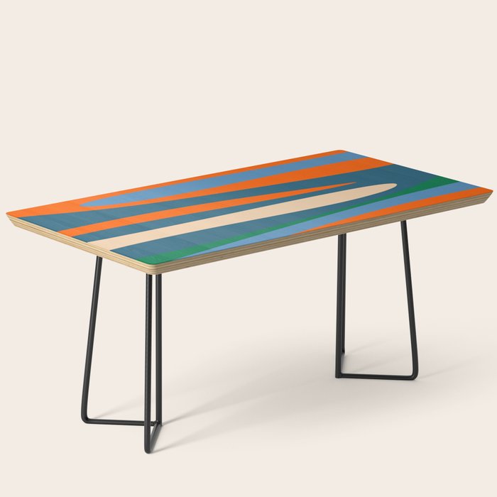 Terzo Stripes Vertical Abstract Pattern Blue Orange Green Beige Coffee Table Gallery Image 1