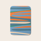 Terzo Stripes Vertical Abstract Pattern Blue Orange Green Beige Bath Mat Gallery Image 1