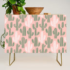 Cactus plant doodle art pattern Credenza Gallery Image 1