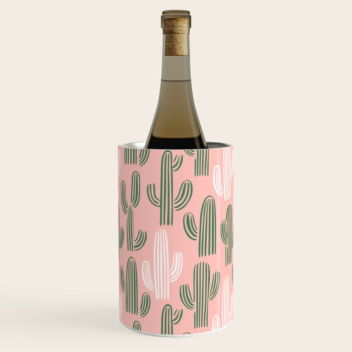 Cactus plant doodle art pattern Wine Chiller Gallery Image 2