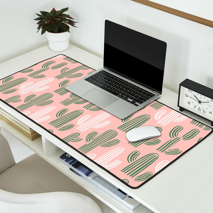 Cactus plant doodle art pattern Desk Mat Gallery Image 2