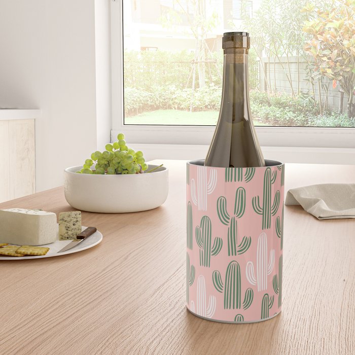 Cactus plant doodle art pattern Wine Chiller Gallery Image 4