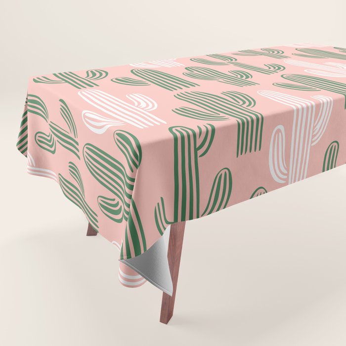 Cactus plant doodle art pattern Tablecloth Gallery Image 1