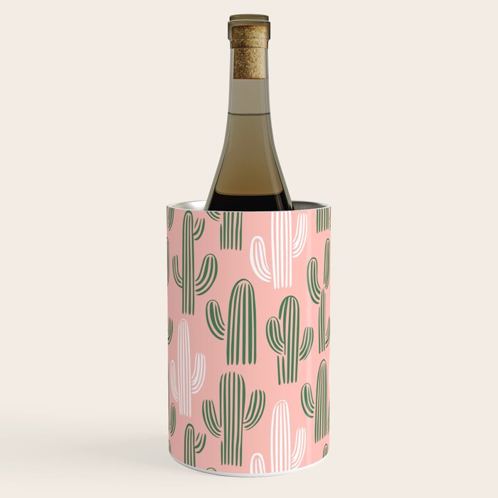 Cactus plant doodle art pattern Wine Chiller Gallery Image 3