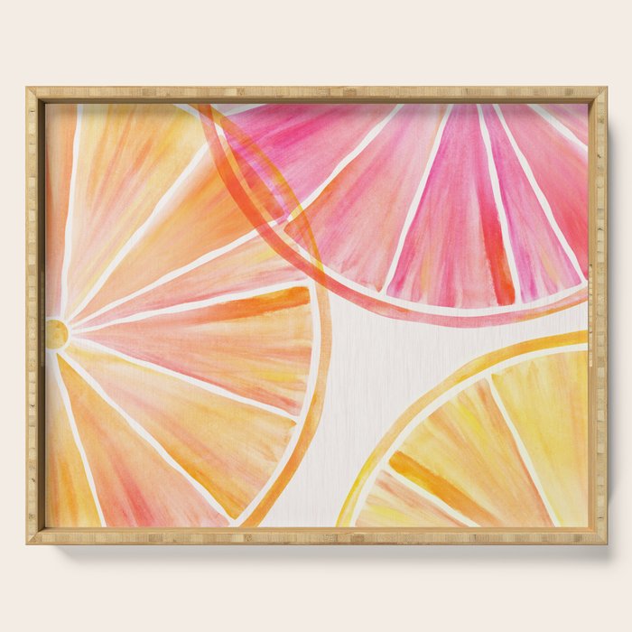 Summer Citrus Party Watercolor Serving Tray Gallery Image 1