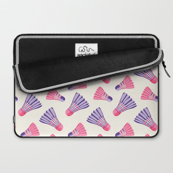 Pink and purple badminton birdies Laptop Sleeve Gallery Image 2
