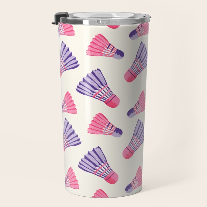Pink and purple badminton birdies Travel Mug Gallery Image 3