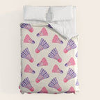 Pink and purple badminton birdies Duvet Cover Gallery Image 6
