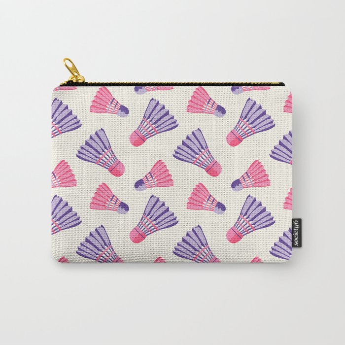 Pink and purple badminton birdies Carry All Pouch Gallery Image 1