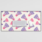 Pink and purple badminton birdies Desk Mat Gallery Image 1