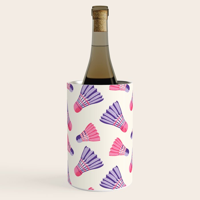 Pink and purple badminton birdies Wine Chiller Gallery Image 1