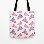 Pink and purple badminton birdies Tote Bag Gallery Image 1