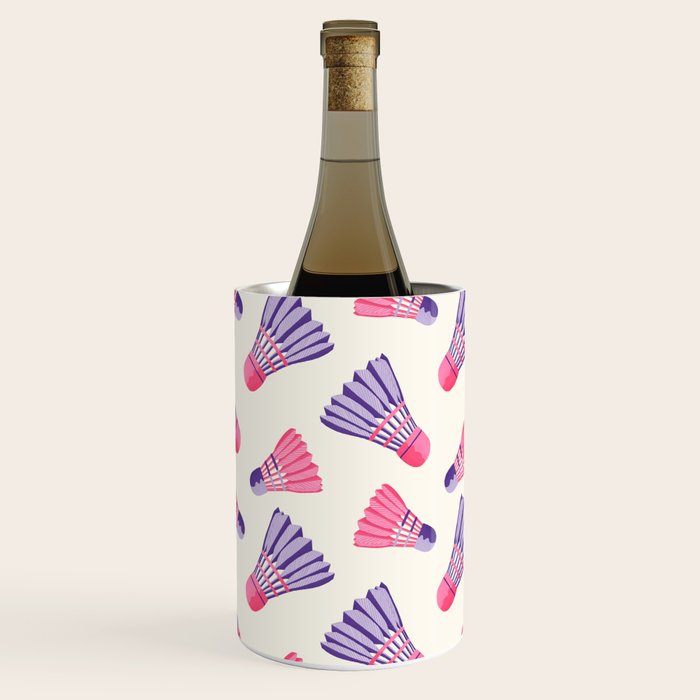 Pink and purple badminton birdies Wine Chiller Gallery Image 2