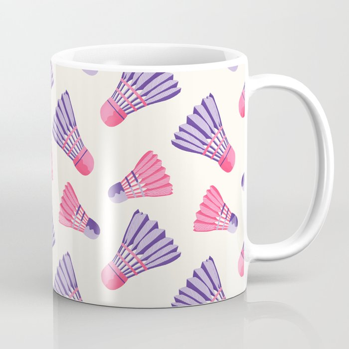 Pink and purple badminton birdies Coffee Mug Gallery Image 1