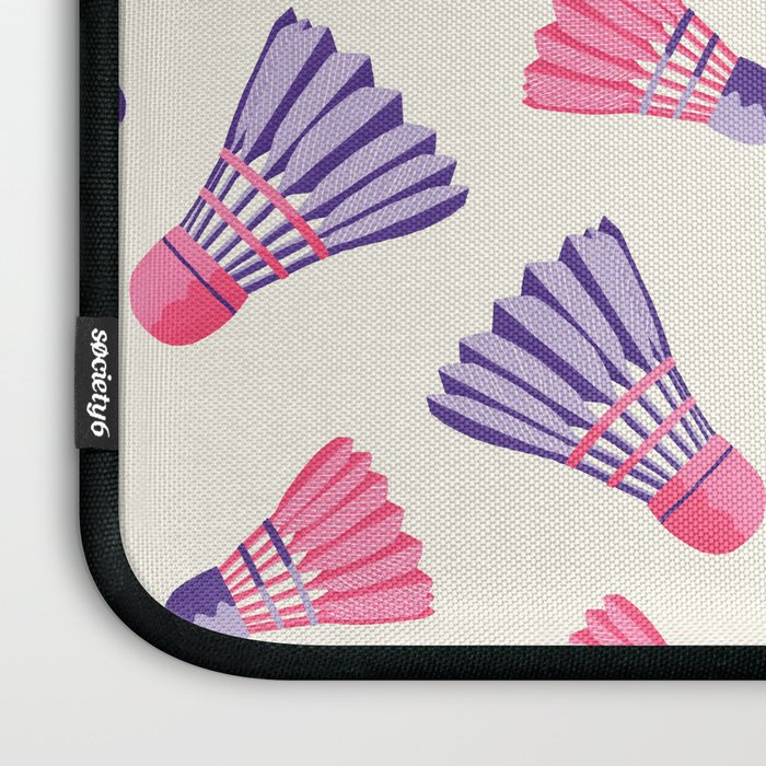 Pink and purple badminton birdies Laptop Sleeve Gallery Image 3