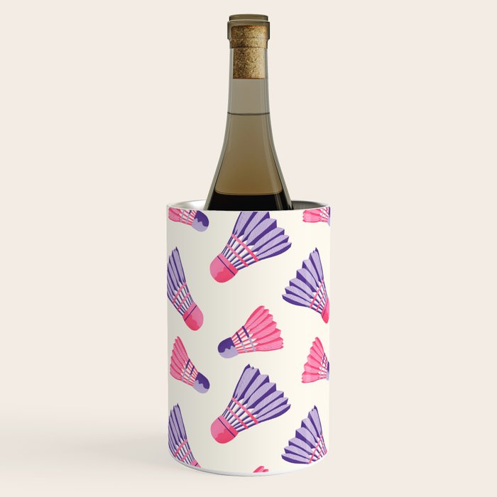 Pink and purple badminton birdies Wine Chiller Gallery Image 3