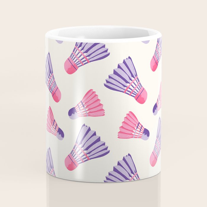 Pink and purple badminton birdies Coffee Mug Gallery Image 4