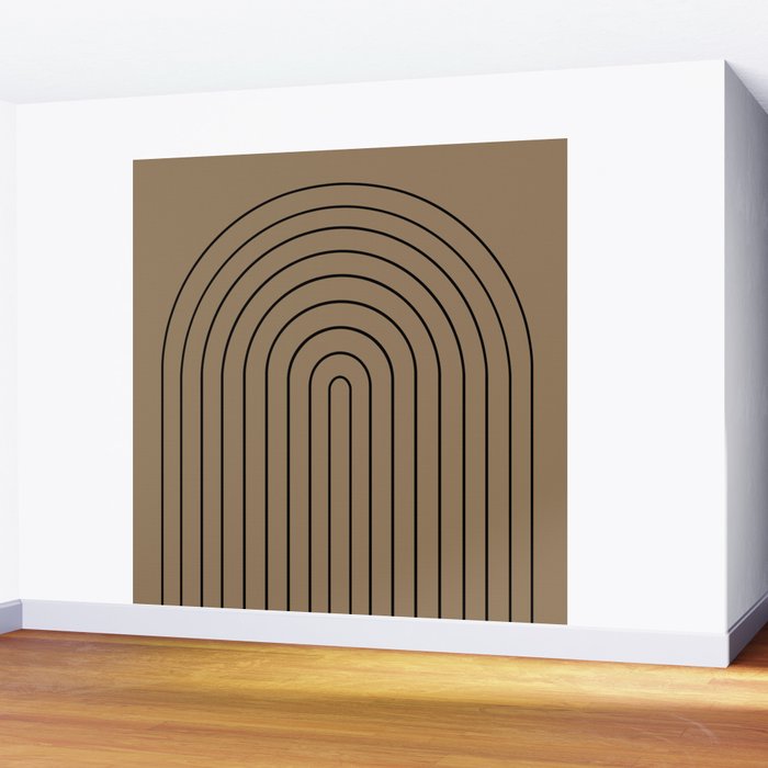 Minimal Arch XLIII Natural Tan Modern Geometric Lines Wall Mural Gallery Image 2