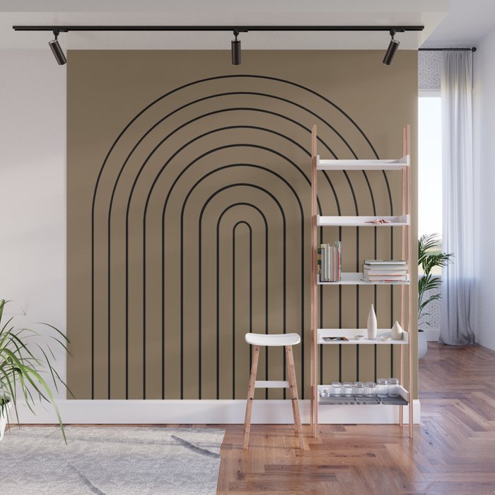 Minimal Arch XLIII Natural Tan Modern Geometric Lines Wall Mural Gallery Image 1
