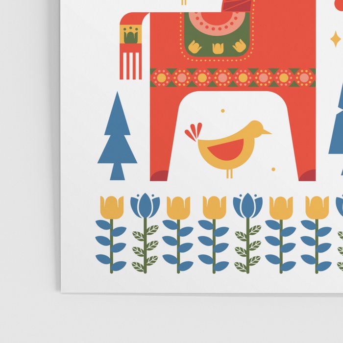 Scandinavian Fairytale - Green + Red Poster Gallery Image 3