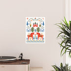 Scandinavian Fairytale - Green + Red Poster Gallery Image 2
