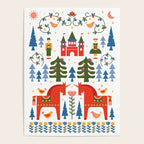 Scandinavian Fairytale - Green + Red Poster Gallery Image 4