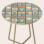 Vintage christmas postage stamp pattern Side Table Gallery Image 2