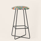 Vintage christmas postage stamp pattern Stool Gallery Image 1