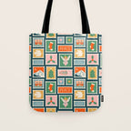 Vintage christmas postage stamp pattern Tote Bag Gallery Image 1