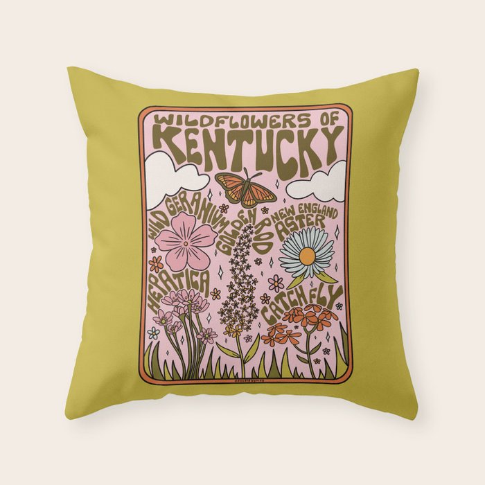 Kentucky Wildflowers Throw Pillow Gallery Image 6