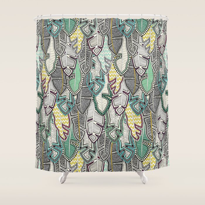 layered palm leaves Shower Curtain Gallery Image 1