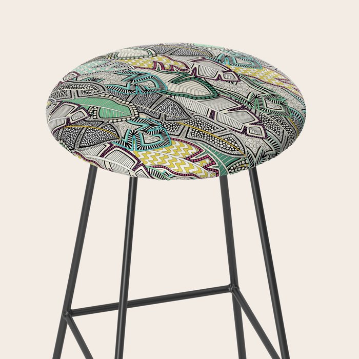 layered palm leaves Stool Gallery Image 2