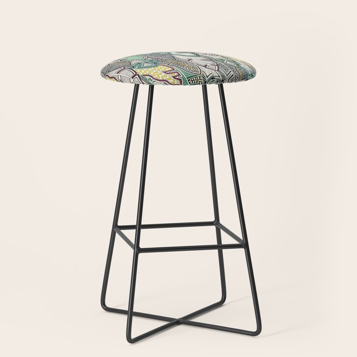 layered palm leaves Stool Gallery Image 1