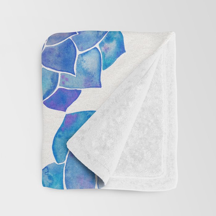Rosette Succulents - Blue Palette Throw Blanket Gallery Image 3