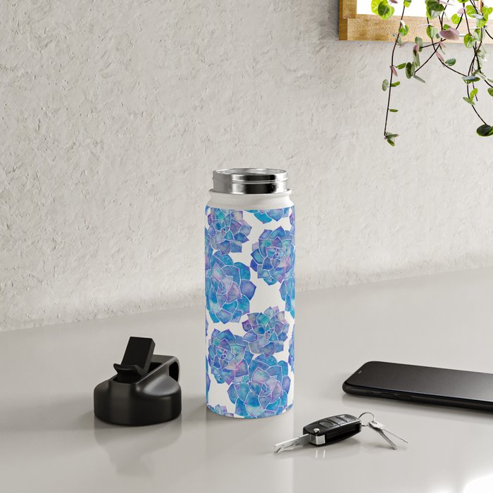 Rosette Succulents - Blue Palette Water Bottle Gallery Image 5