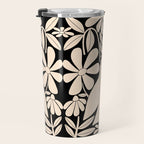 Freedom - Bird and Flower - Black and White  Travel Mug Gallery Image 3