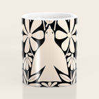 Freedom - Bird and Flower - Black and White  Coffee Mug Gallery Image 4