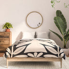 Freedom - Bird and Flower - Black and White  Comforter Gallery Image 3