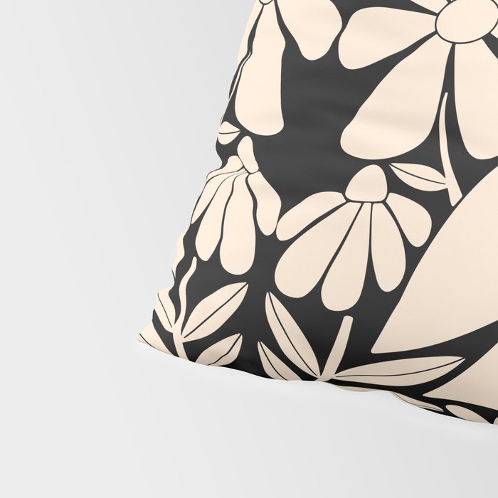 Freedom - Bird and Flower - Black and White  Pillow Sham Gallery Image 4