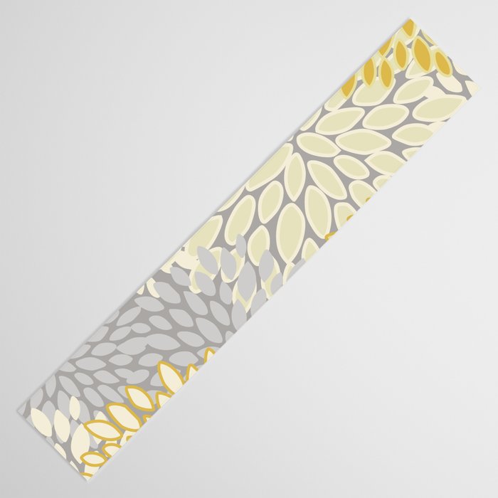 Floral Prints, Soft Yellow and Gray, Modern Print Art Table Runner Gallery Image 3