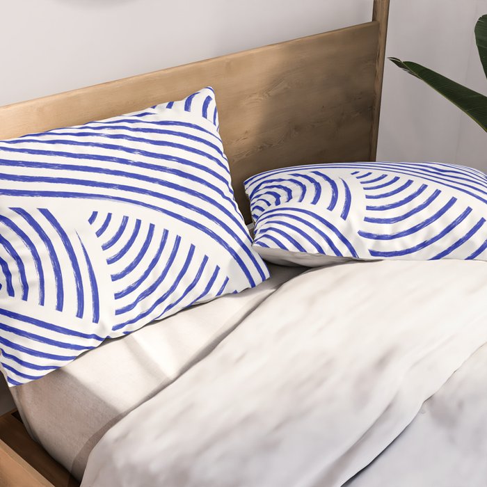blue summer lines Pillow Sham Gallery Image 2